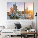 Obraz Wieloczęściowy Tower Bridge O Wschodzie Słońca Canvas 120x80 LBS-2134-C120-80_3X40-80