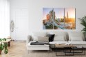 Obraz Wieloczęściowy Tower Bridge O Wschodzie Słońca Canvas 120x80 LBS-2134-C120-80_3X40-80