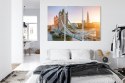 Obraz Wieloczęściowy Tower Bridge O Wschodzie Słońca Canvas 120x80 LBS-2134-C120-80_3X40-80