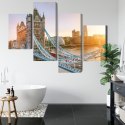Obraz Wieloczęściowy Tower Bridge O Wschodzie Słońca Canvas Naturalny 80x50 LBS-2137-NC80-50_2X20-50_2X20-30