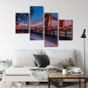 Obraz Wieloczęściowy Tower Bridge W Londynie O Zachodzie Słońca Canvas 120x75 LBS-2217-C120-75_2X30-75_2X30-45