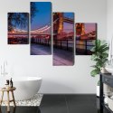 Obraz Wieloczęściowy Tower Bridge W Londynie O Zachodzie Słońca Canvas 120x75 LBS-2217-C120-75_2X30-75_2X30-45
