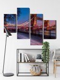 Obraz Wieloczęściowy Tower Bridge W Londynie O Zachodzie Słońca Canvas 120x75 LBS-2217-C120-75_2X30-75_2X30-45