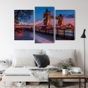 Obraz Wieloczęściowy Tower Bridge W Londynie O Zachodzie Słońca Canvas 120x80 LBS-2215-C120-80_1X40-80_2X40-60