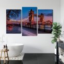 Obraz Wieloczęściowy Tower Bridge W Londynie O Zachodzie Słońca Canvas 120x80 LBS-2215-C120-80_1X40-80_2X40-60