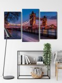 Obraz Wieloczęściowy Tower Bridge W Londynie O Zachodzie Słońca Canvas 120x80 LBS-2215-C120-80_1X40-80_2X40-60