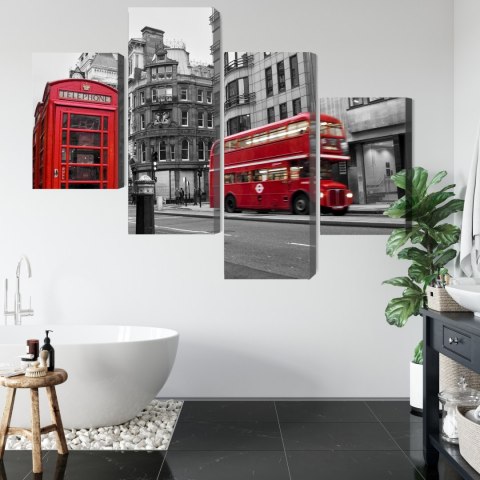 Obraz Wieloczęściowy Zabytkowy Amerykański Samochód Na Kubie Canvas 120x75 LBS-2187-C120-75_2X30-75_2X30-45