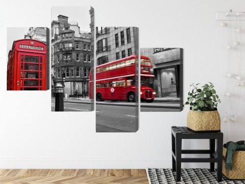 Obraz Wieloczęściowy Zabytkowy Amerykański Samochód Na Kubie Canvas 120x75 LBS-2187-C120-75_2X30-75_2X30-45