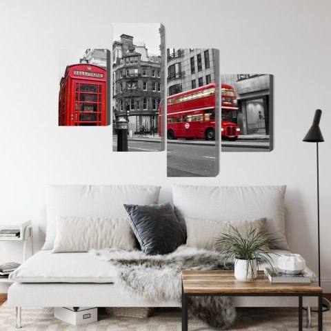 Obraz Wieloczęściowy Zabytkowy Amerykański Samochód Na Kubie Canvas Naturalny 80x50 LBS-2187-NC80-50_2X20-50_2X20-30