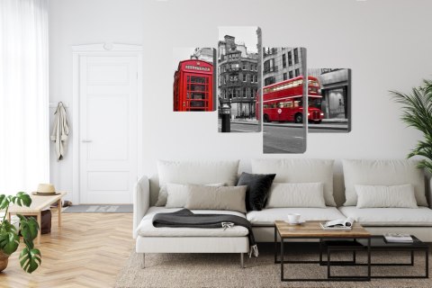 Obraz Wieloczęściowy Zabytkowy Amerykański Samochód Na Kubie Canvas Naturalny 80x50 LBS-2187-NC80-50_2X20-50_2X20-30