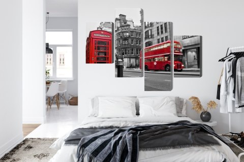 Obraz Wieloczęściowy Zabytkowy Amerykański Samochód Na Kubie Canvas Naturalny 80x50 LBS-2187-NC80-50_2X20-50_2X20-30