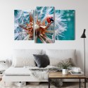 Obraz Wieloczęściowy Biedronka Na Mniszku Lekarskim W Skali Makro Canvas Naturalny 90x60 LBS-3952-NC90-60_1X30-60_2X30-45