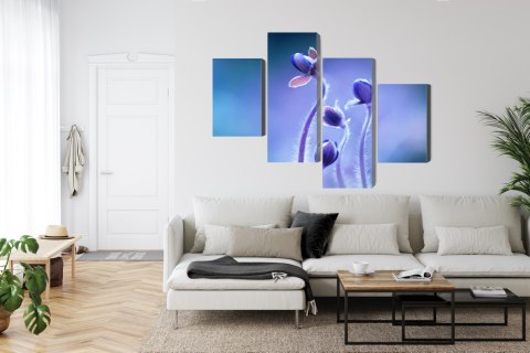 Obraz Wieloczęściowy Delikatne Kwiaty W Skali Makro Canvas Naturalny 80x50 LBS-3741-NC80-50_2X20-50_2X20-30