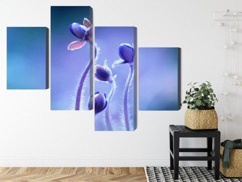 Obraz Wieloczęściowy Delikatne Kwiaty W Skali Makro Canvas Naturalny 80x50 LBS-3741-NC80-50_2X20-50_2X20-30