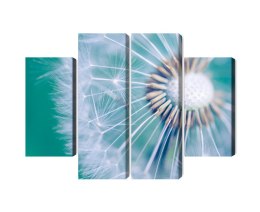 Obraz Wieloczęściowy Mniszek Lekarski W Skali Makro Canvas Naturalny 80x60 LBS-3720-NC80-60_2X20-60_2X20-40