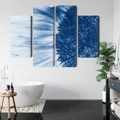 Obraz Wieloczęściowy Niebieski Słonecznik W Skali Makro Canvas Naturalny 80x60 LBS-3910-NC80-60_2X20-60_2X20-40