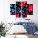 Obraz Wieloczęściowy Owoce Leśne W Skali Makro Canvas 80x60 LBS-3730-C80-60_2X20-60_2X20-40