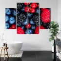 Obraz Wieloczęściowy Owoce Leśne W Skali Makro Canvas 80x60 LBS-3730-C80-60_2X20-60_2X20-40