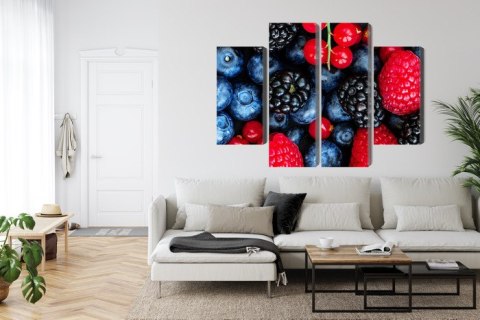 Obraz Wieloczęściowy Owoce Leśne W Skali Makro Canvas 80x60 LBS-3730-C80-60_2X20-60_2X20-40