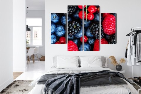 Obraz Wieloczęściowy Owoce Leśne W Skali Makro Canvas 80x60 LBS-3730-C80-60_2X20-60_2X20-40