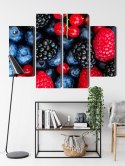 Obraz Wieloczęściowy Owoce Leśne W Skali Makro Canvas 80x60 LBS-3730-C80-60_2X20-60_2X20-40