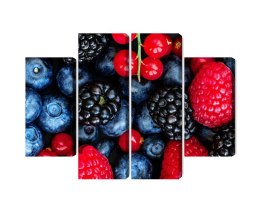 Obraz Wieloczęściowy Owoce Leśne W Skali Makro Canvas Naturalny 80x60 LBS-3730-NC80-60_2X20-60_2X20-40