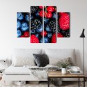 Obraz Wieloczęściowy Owoce Leśne W Skali Makro Canvas Naturalny 80x60 LBS-3730-NC80-60_2X20-60_2X20-40