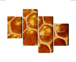 Obraz Wieloczęściowy Plaster Miodu W Skali Makro Canvas 120x75 LBS-3736-C120-75_2X30-75_2X30-45