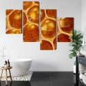 Obraz Wieloczęściowy Plaster Miodu W Skali Makro Canvas Naturalny 80x50 LBS-3736-NC80-50_2X20-50_2X20-30
