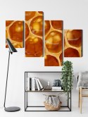 Obraz Wieloczęściowy Plaster Miodu W Skali Makro Canvas Naturalny 80x50 LBS-3736-NC80-50_2X20-50_2X20-30
