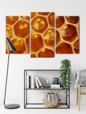Obraz Wieloczęściowy Plaster Miodu W Skali Makro Canvas Naturalny 90x60 LBS-3734-NC90-60_1X30-60_2X30-45