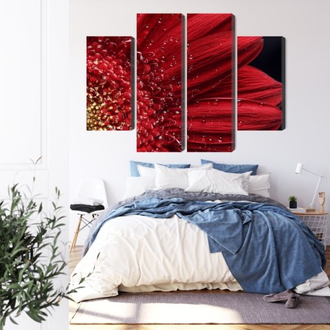 Obraz Wieloczęściowy Płatki Kwiatów W Skali Makro Canvas Naturalny 80x60 LBS-3850-NC80-60_2X20-60_2X20-40