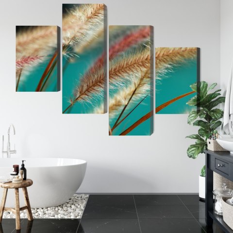 Obraz Wieloczęściowy Rośliny W Skali Makro Canvas Naturalny 80x50 LBS-3691-NC80-50_2X20-50_2X20-30