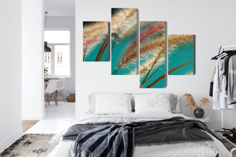 Obraz Wieloczęściowy Rośliny W Skali Makro Canvas Naturalny 80x50 LBS-3691-NC80-50_2X20-50_2X20-30