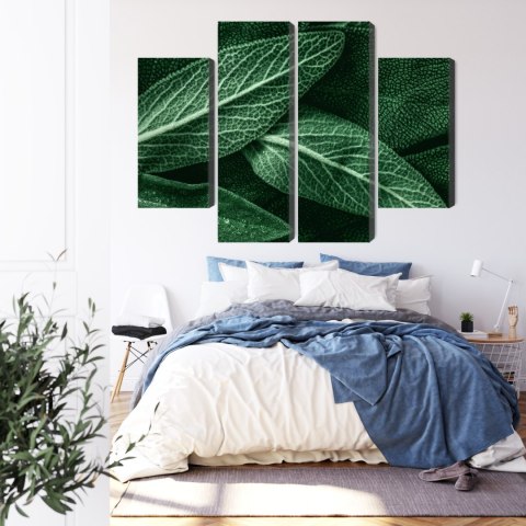 Obraz Wieloczęściowy Szałwia Odchodzi W Skali Makro Canvas 80x60 LBS-3810-C80-60_2X20-60_2X20-40