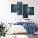 Obraz Wieloczęściowy Liście Z Makro Z Efektem 3D Canvas 120x75 LBS-3861-C120-75_2X30-75_2X30-45