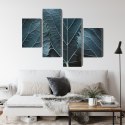 Obraz Wieloczęściowy Liście Z Makro Z Efektem 3D Canvas 120x75 LBS-3861-C120-75_2X30-75_2X30-45