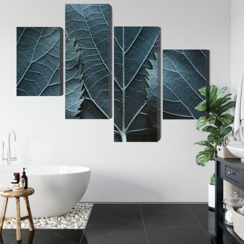 Obraz Wieloczęściowy Liście Z Makro Z Efektem 3D Canvas 120x75 LBS-3861-C120-75_2X30-75_2X30-45