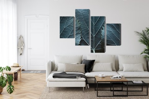 Obraz Wieloczęściowy Liście Z Makro Z Efektem 3D Canvas 120x75 LBS-3861-C120-75_2X30-75_2X30-45