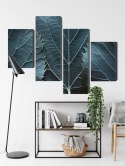 Obraz Wieloczęściowy Liście Z Makro Z Efektem 3D Canvas 120x75 LBS-3861-C120-75_2X30-75_2X30-45