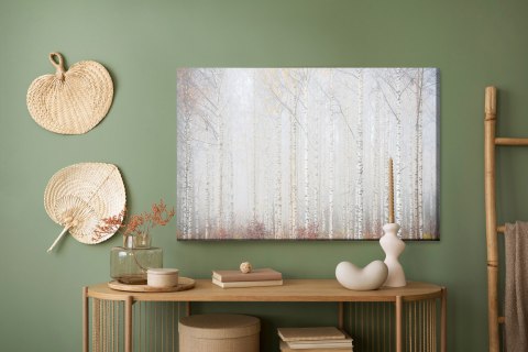 Obraz Na Płótnie Brzozowy Las We Mgle Canvas Naturalny 100x70 LB-240-NC100-70
