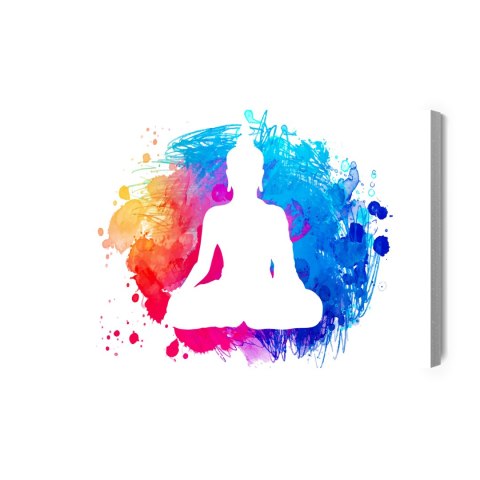 Obraz Na Płótnie Budda Na Tle Akwareli Canvas Naturalny 100x70 LB-2481-NC100-70