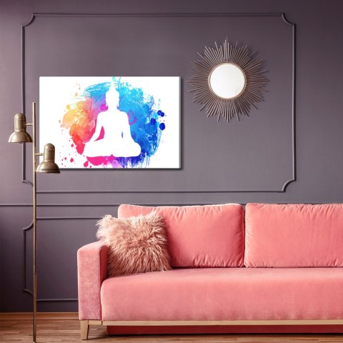 Obraz Na Płótnie Budda Na Tle Akwareli Canvas Naturalny 100x70 LB-2481-NC100-70