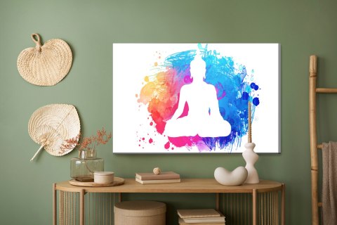 Obraz Na Płótnie Budda Na Tle Akwareli Canvas Naturalny 100x70 LB-2481-NC100-70