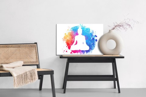 Obraz Na Płótnie Budda Na Tle Akwareli Canvas Naturalny 100x70 LB-2481-NC100-70