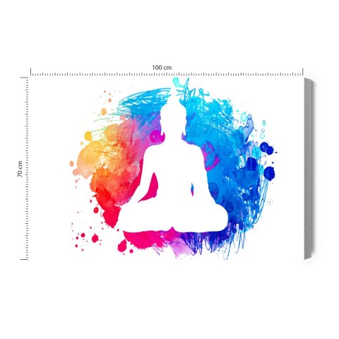 Obraz Na Płótnie Budda Na Tle Akwareli Canvas Naturalny 100x70 LB-2481-NC100-70