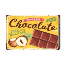 Obraz Na Płótnie Czekolada Z Orzechami I Napisem Retro Canvas Naturalny 100x70 LB-2912-NC100-70