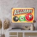 Obraz Na Płótnie Kule Bilardowe I Napis Retro Canvas Naturalny 100x70 LB-2917-NC100-70