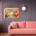 Obraz Na Płótnie Kule Bilardowe I Napis Retro Canvas Naturalny 100x70 LB-2917-NC100-70