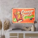 Obraz Na Płótnie Sok Pomarańczowy I Napis Retro Canvas Naturalny 100x70 LB-2918-NC100-70